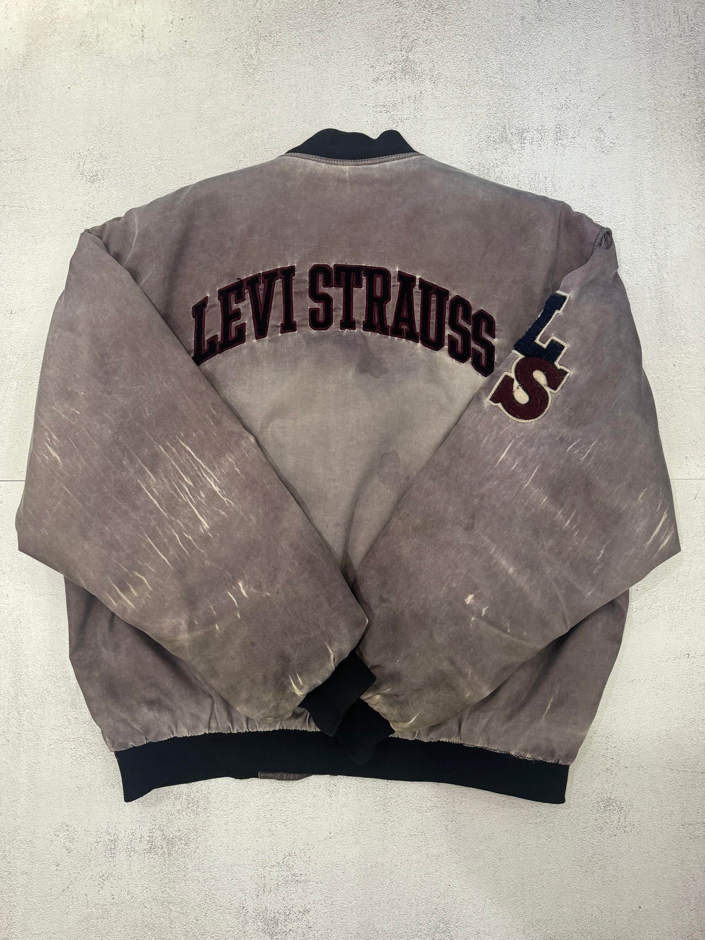 Vintage 90s Levis Strauss & Co. Bomber Jacket XL DISTRESSED