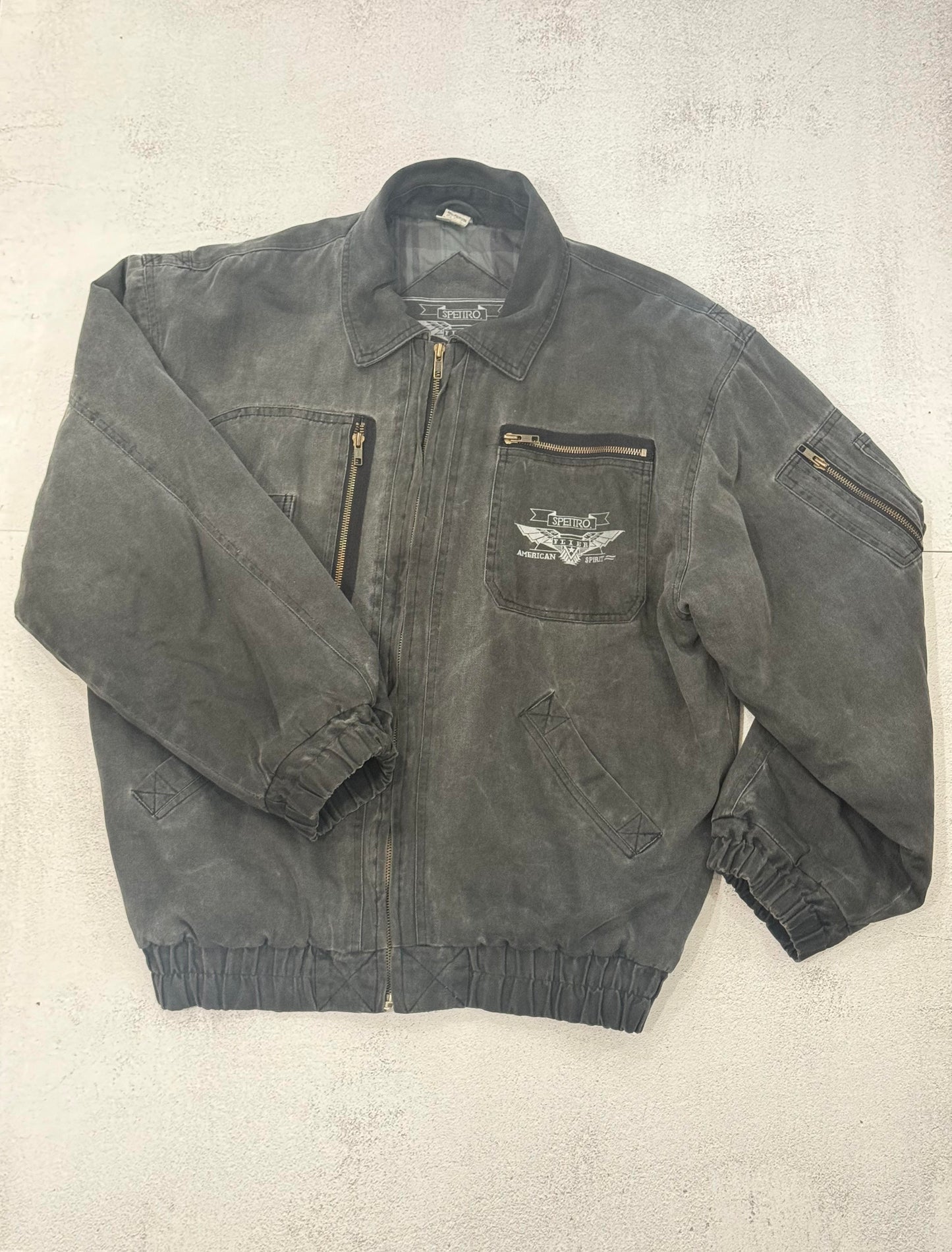 Vintage 90s Spettro Utility Bomber Jacket L GREY