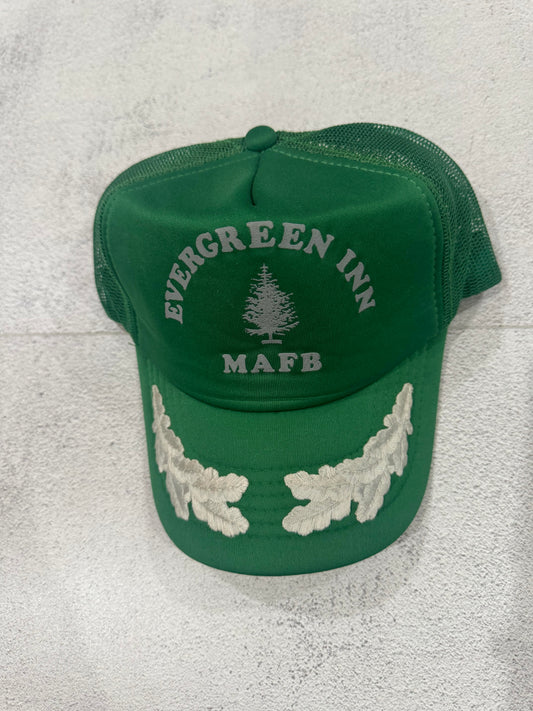 Vintage 80s Evergreen Inn Trucker Cap GREEN