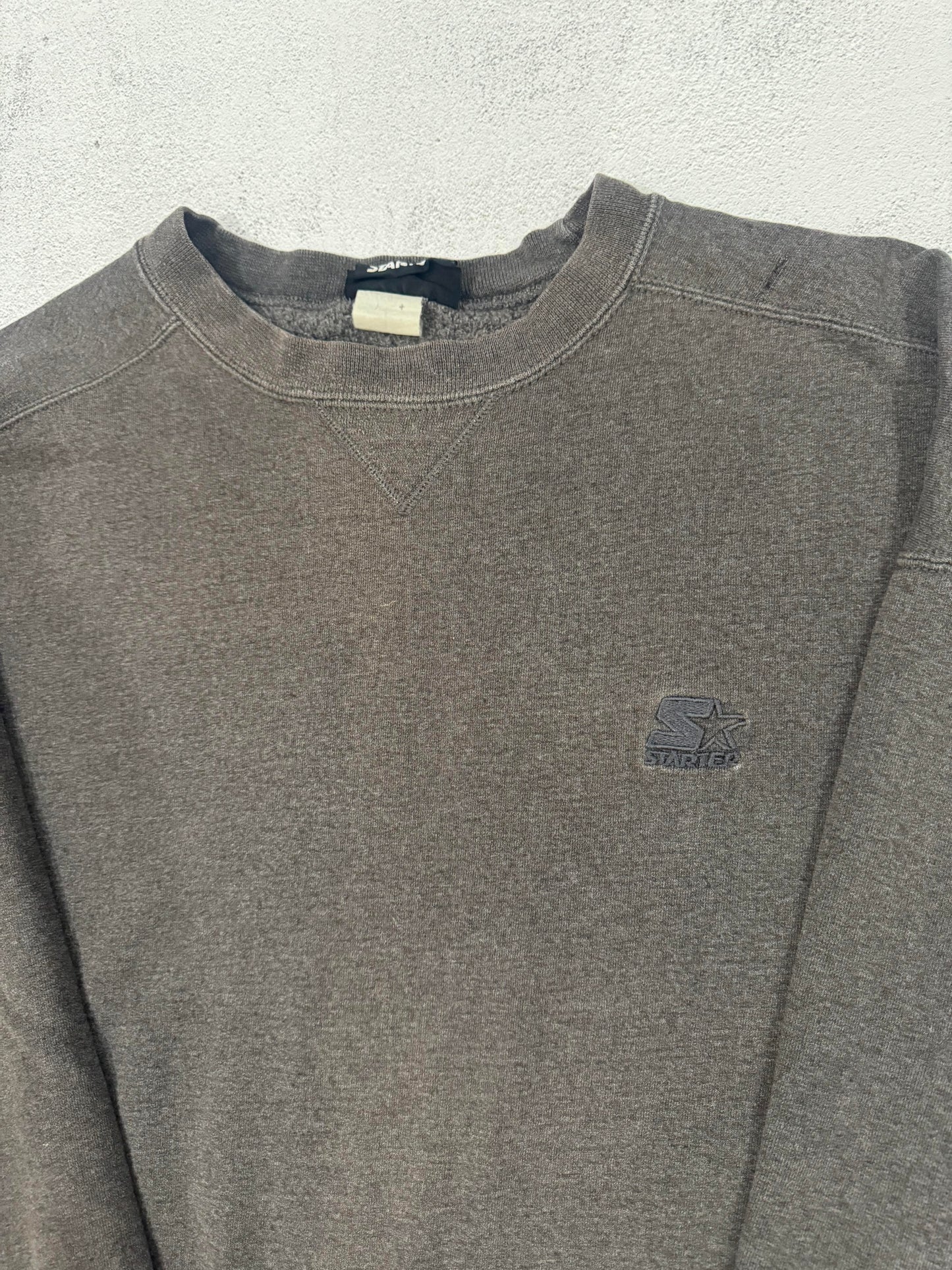 Vintage 90s Starter Boxy Crewneck Sweater L GREY