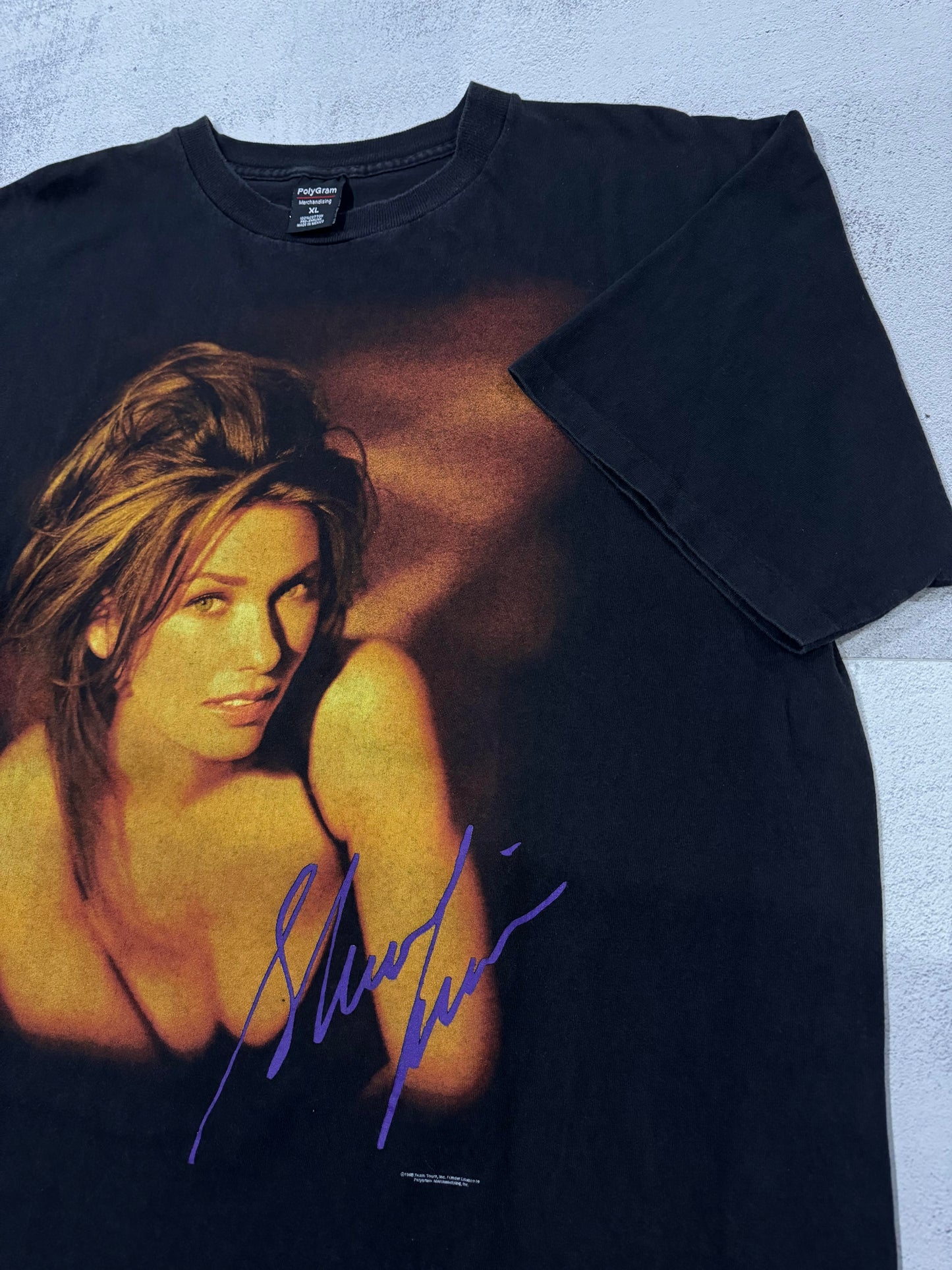 Vintage 90s Shania Twain "Signature" Tee XL Single Stitch