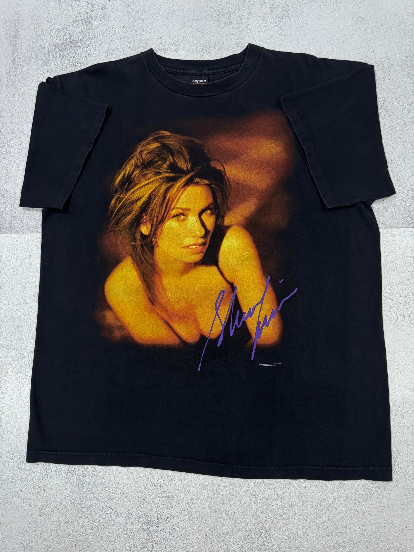 Vintage 90s Shania Twain "Signature" Tee XL Single Stitch