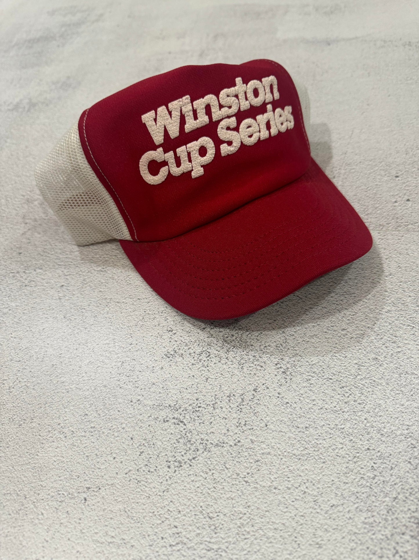 Vintage 90s Winston Cup Series Racing Trucker Cap RED